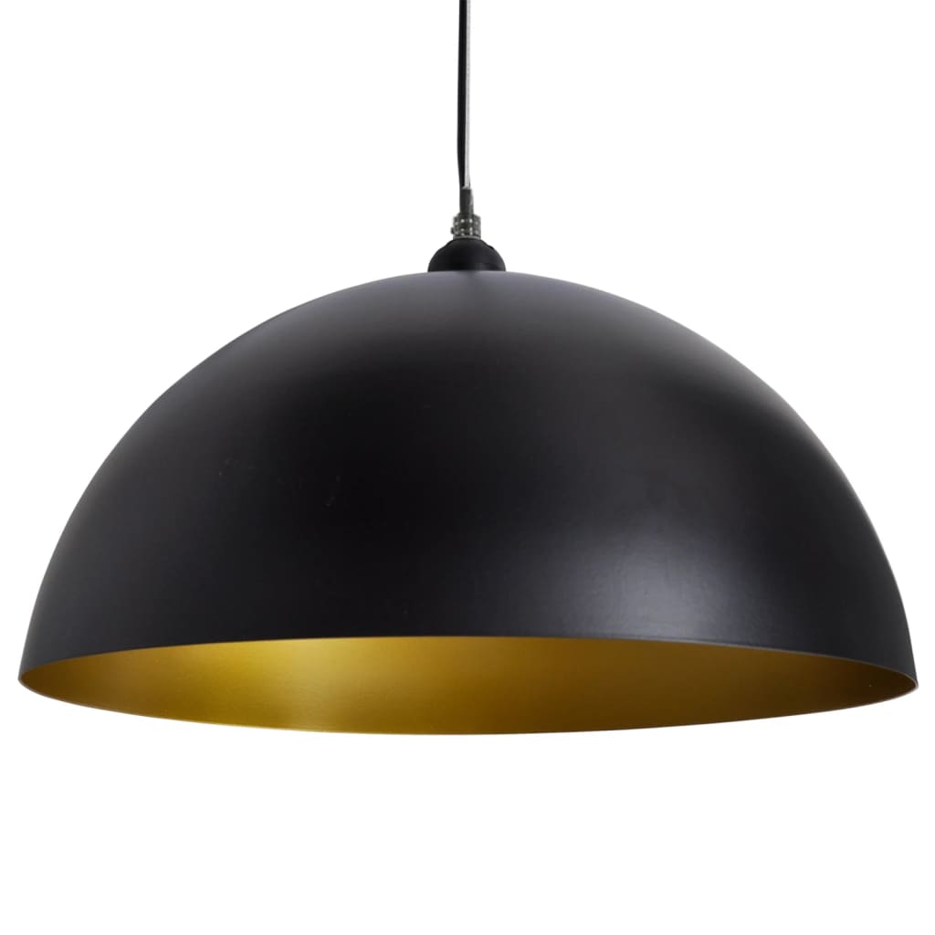 loftslampe halvkugle 2 stk. højdejusterbar sort