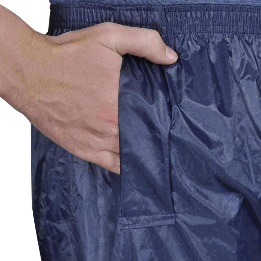 Mænds Blå 2 Dele regn Dragt med hætte XL