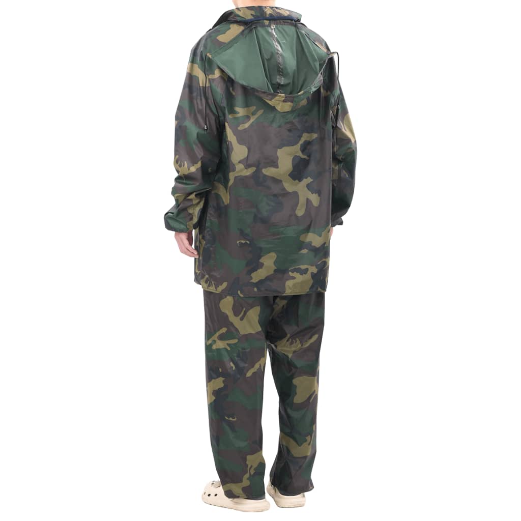 Mænds Camo tryk 2-delt regn kulør med hætte XL
