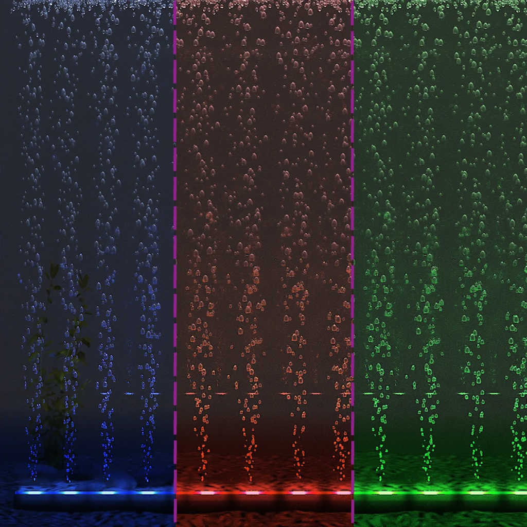 LED-undervandslampe til akvarie 32 cm boblefunktion RGB-farver