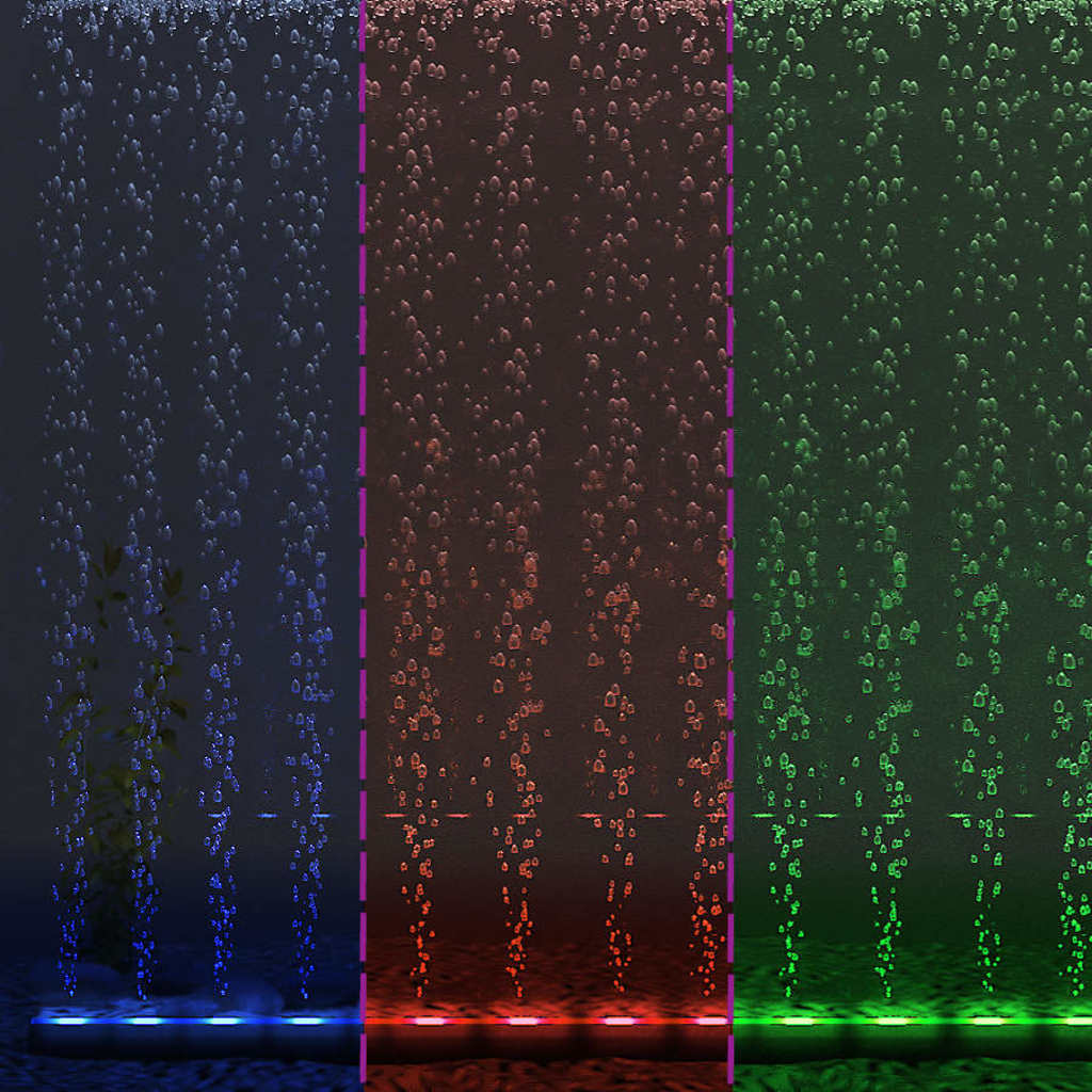 LED-akvarielampe med boblefunktion 56,5 cm RGB-farver