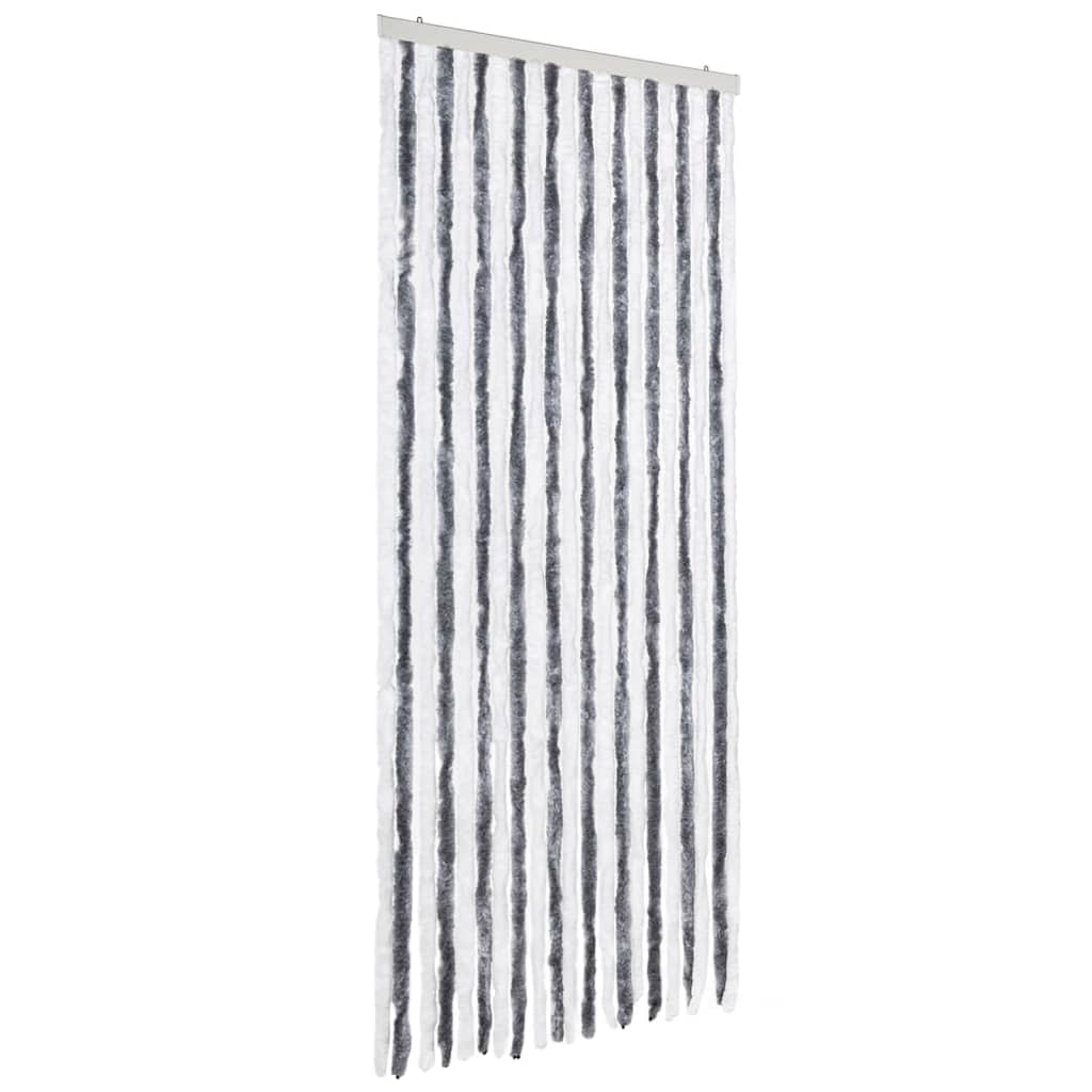 insektgardin grå og hvid 90 x 220 cm chenille