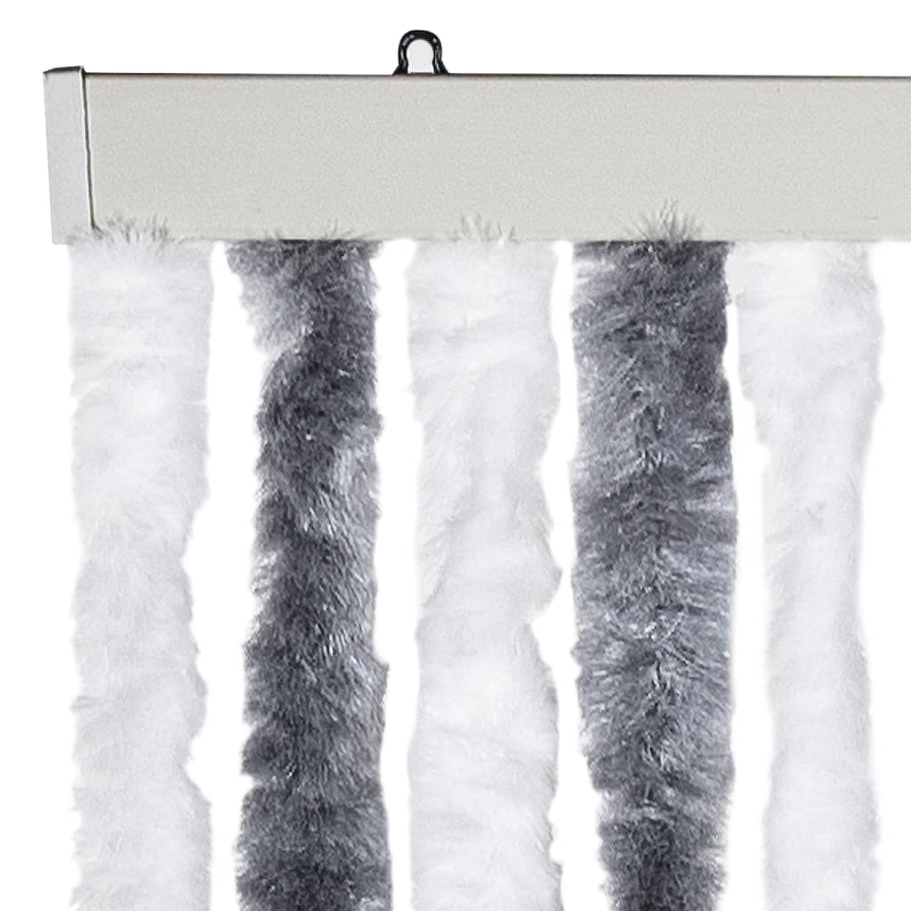 insektgardin grå og hvid 90 x 220 cm chenille