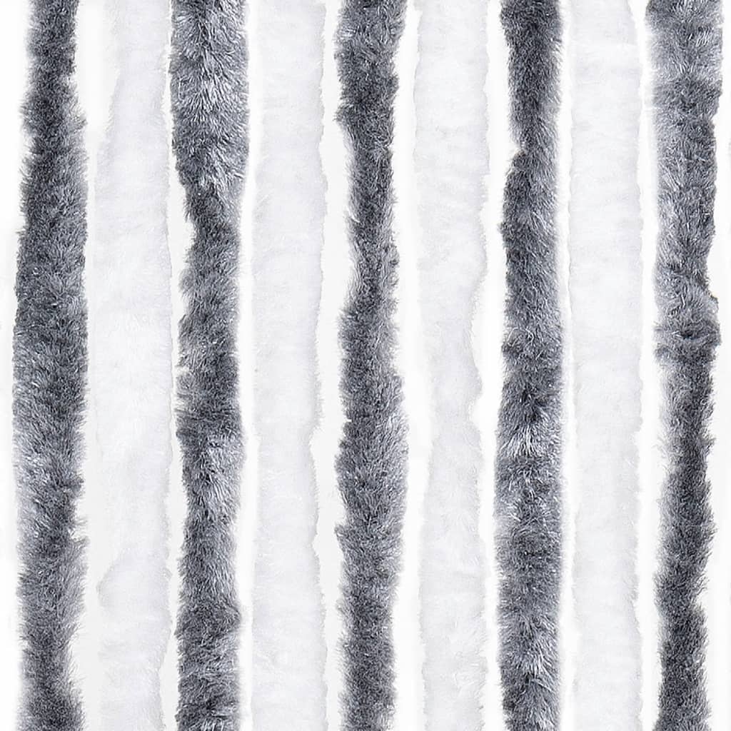 insektgardin grå og hvid 90 x 220 cm chenille