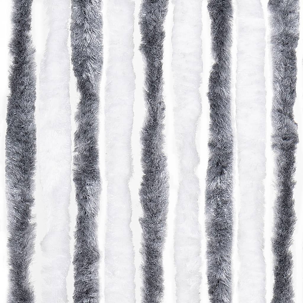 insektgardin grå og hvid 100x220 cm chenille
