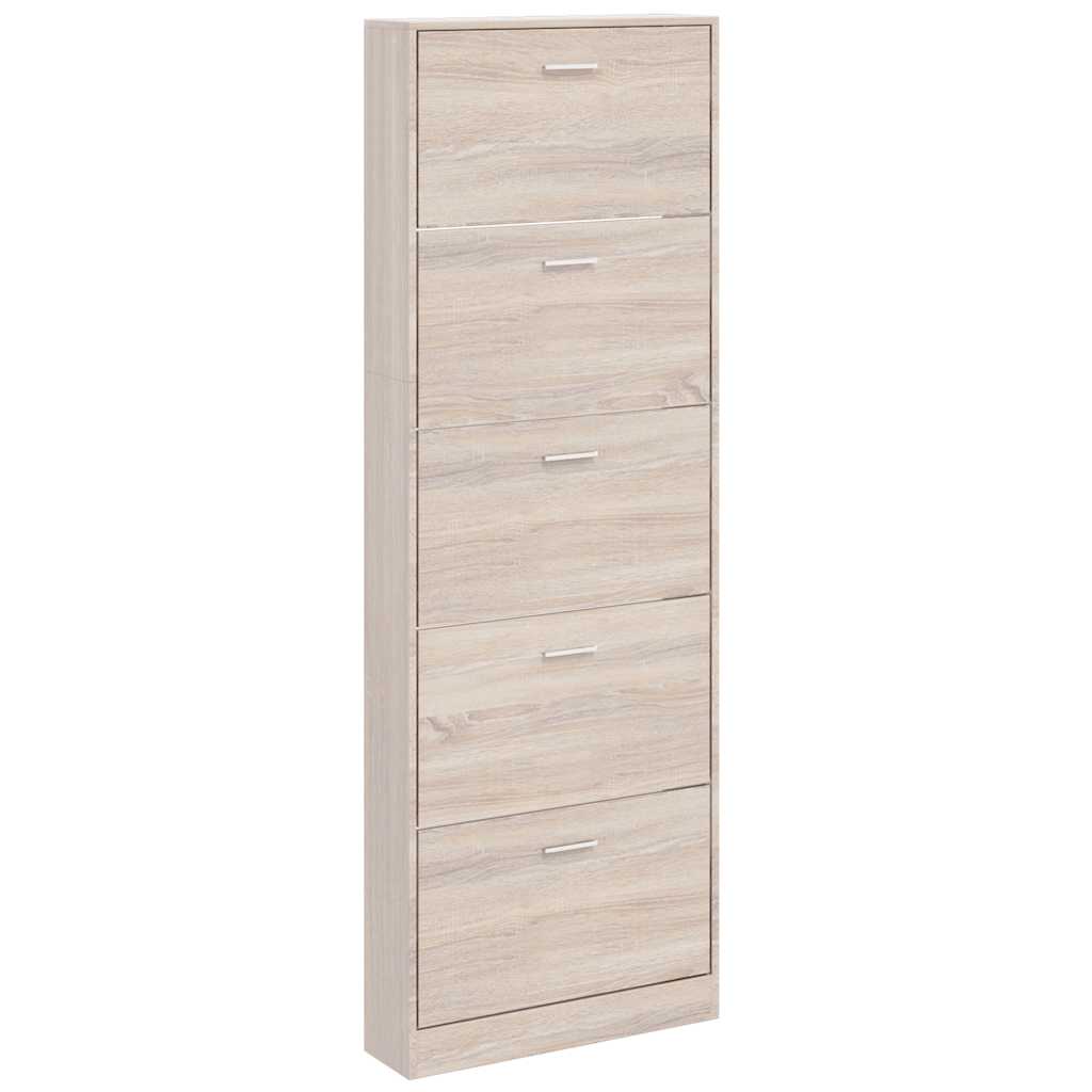 skoskab med 5 rum træ egetræslook