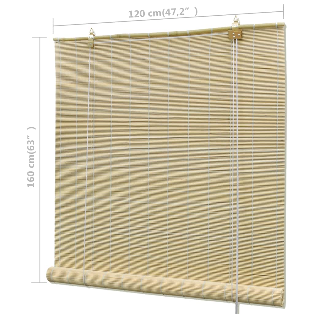 rullegardin 120x160 cm naturlig bambus