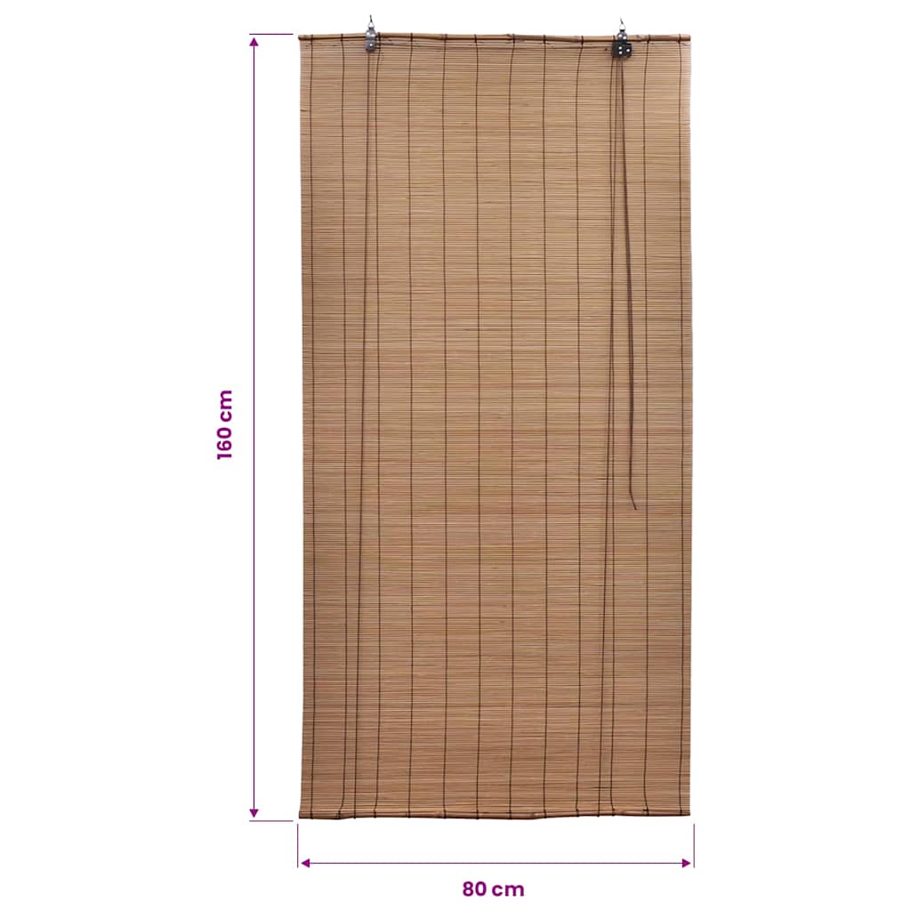 rullegardin 80x160 cm bambus brun