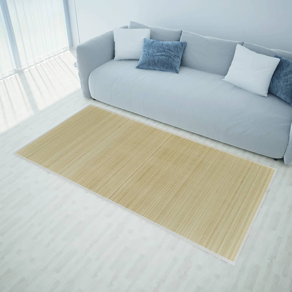 gulvtæppe 80x200 cm rektangulært bambus naturfarvet
