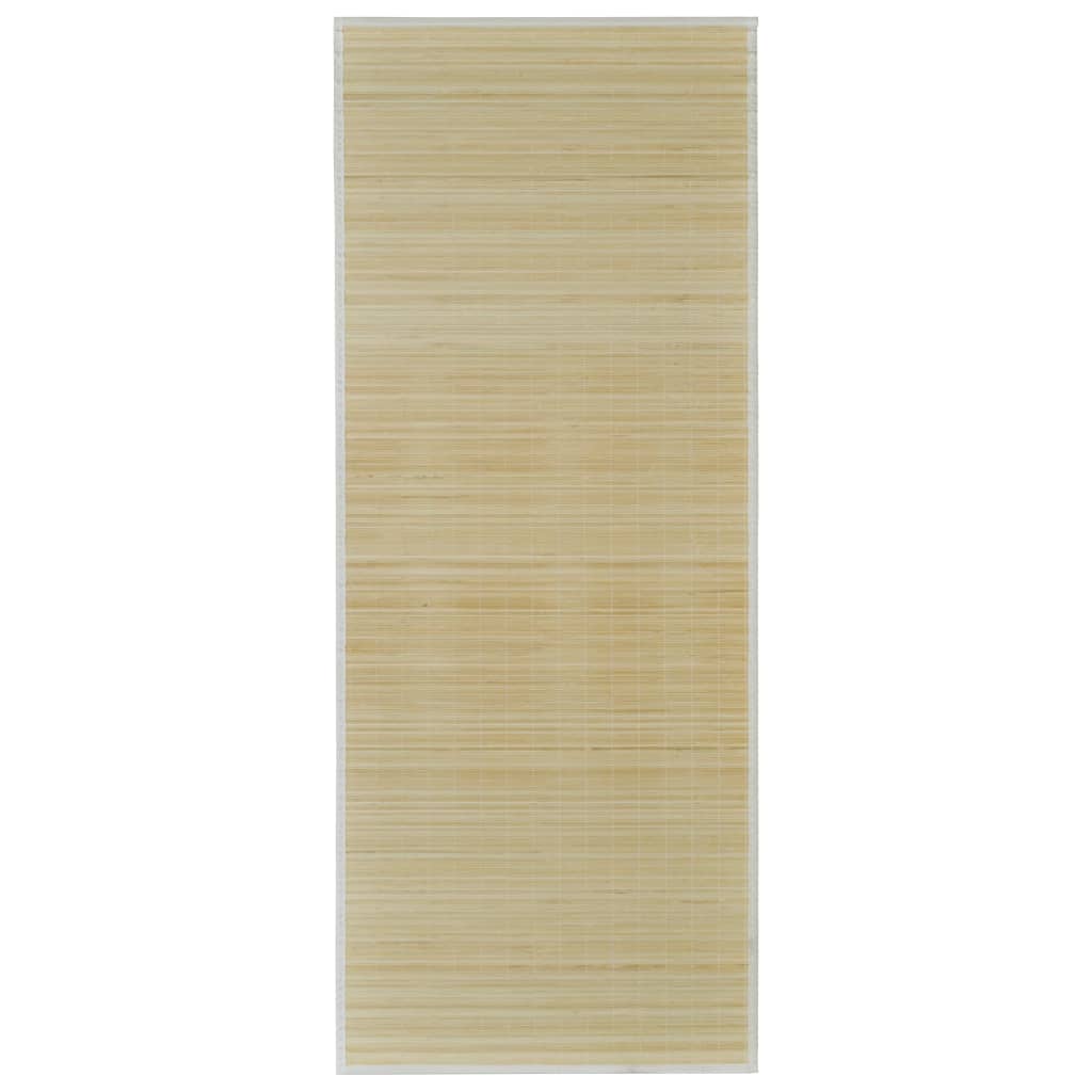 gulvtæppe 80x300 cm rektangulært bambus naturfarvet