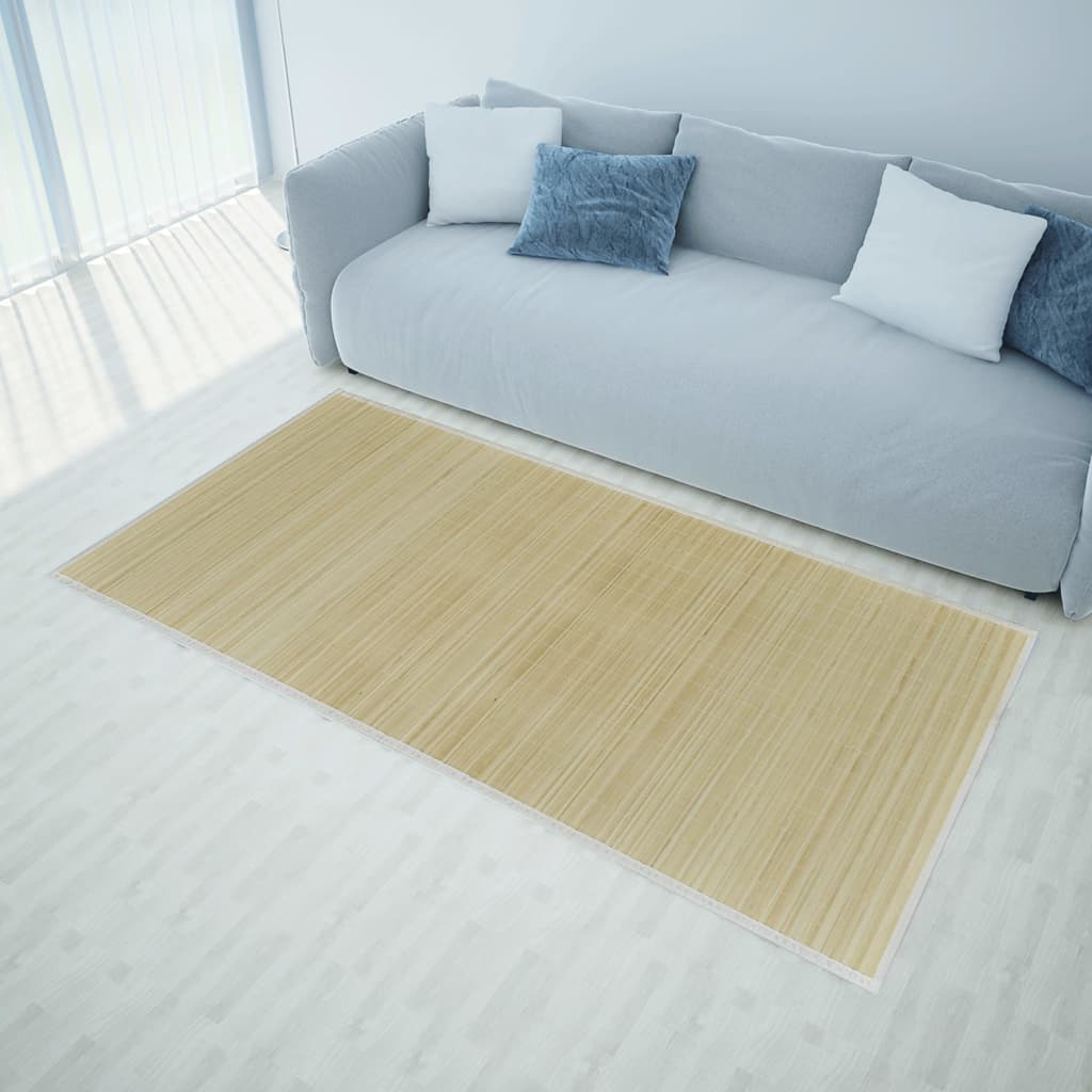 gulvtæppe 150x200 cm rektangulært bambus naturfarvet