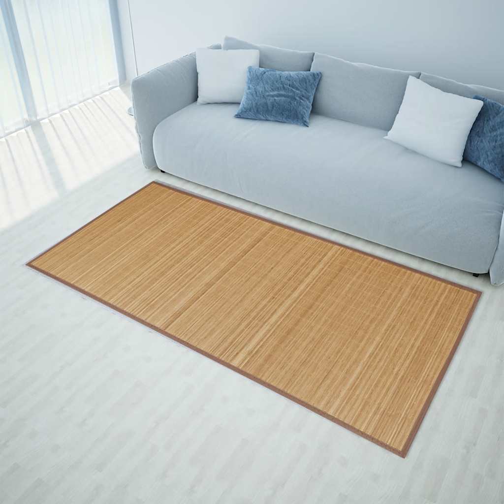 gulvtæppe 80x200 cm rektangulært bambus brun