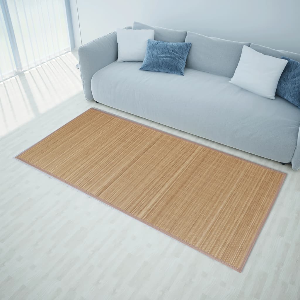 gulvtæppe 80x300 cm rektangulært bambus brun