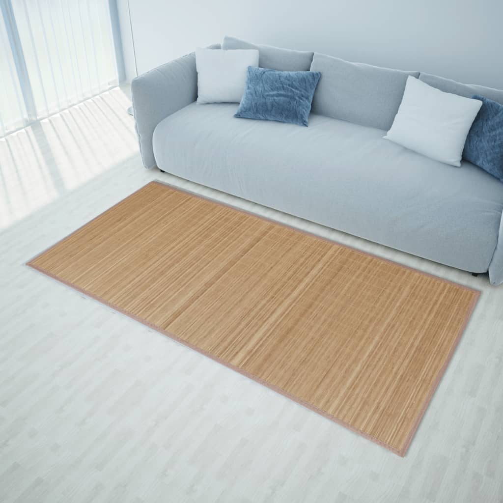 gulvtæppe 120x180 cm rektangulært bambus brun