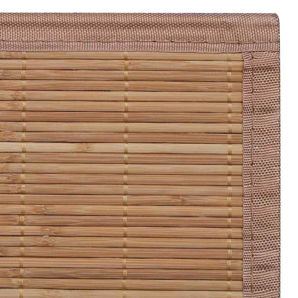 gulvtæppe 150x200 cm rektangulært bambus brun