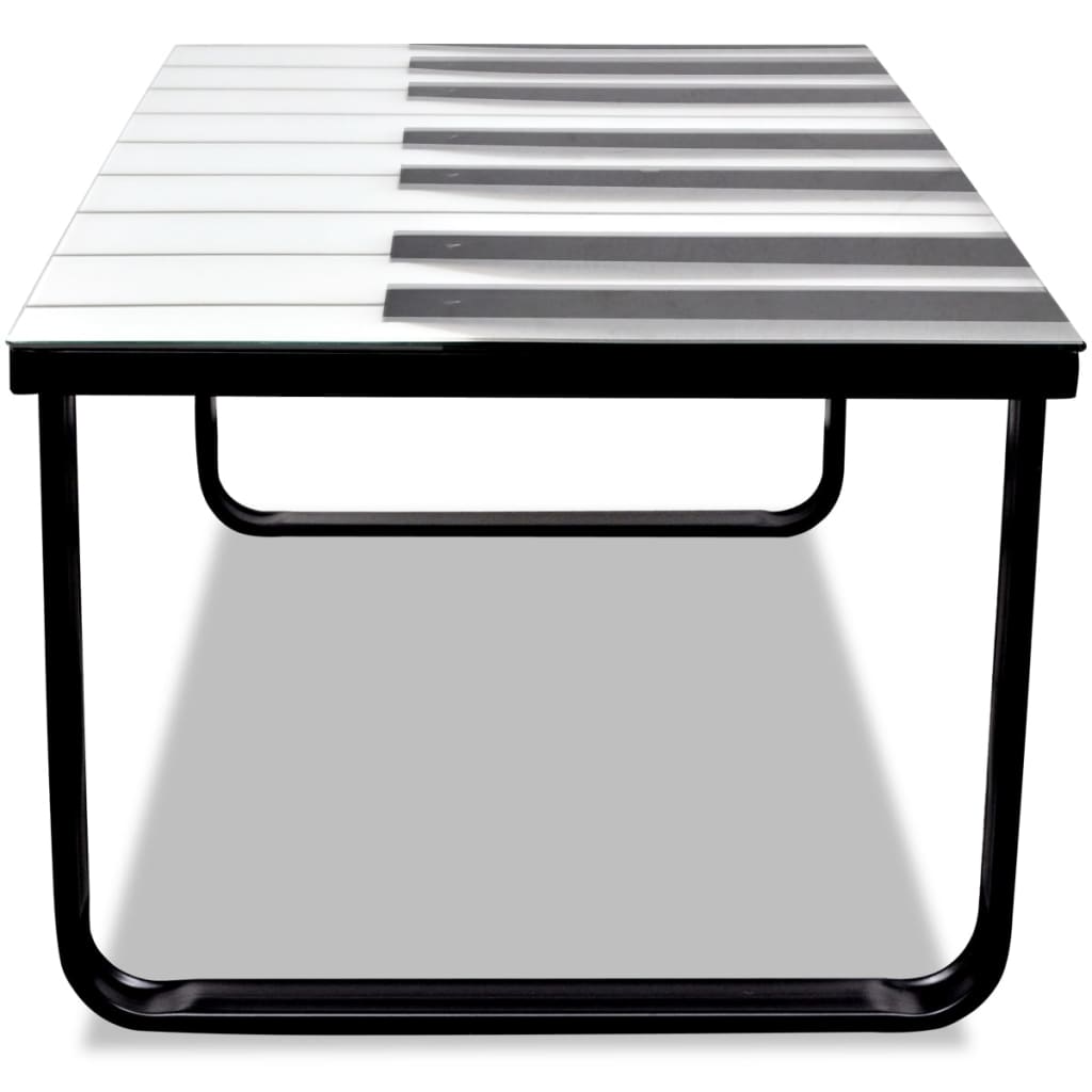 sofabord med klaverprint glasbordplade