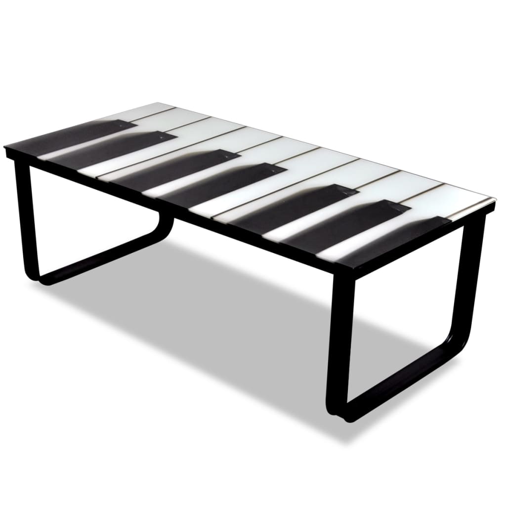 sofabord med klaverprint glasbordplade