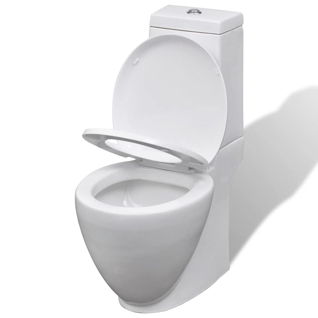 Hvidt keramisk toilet & bidet sæt