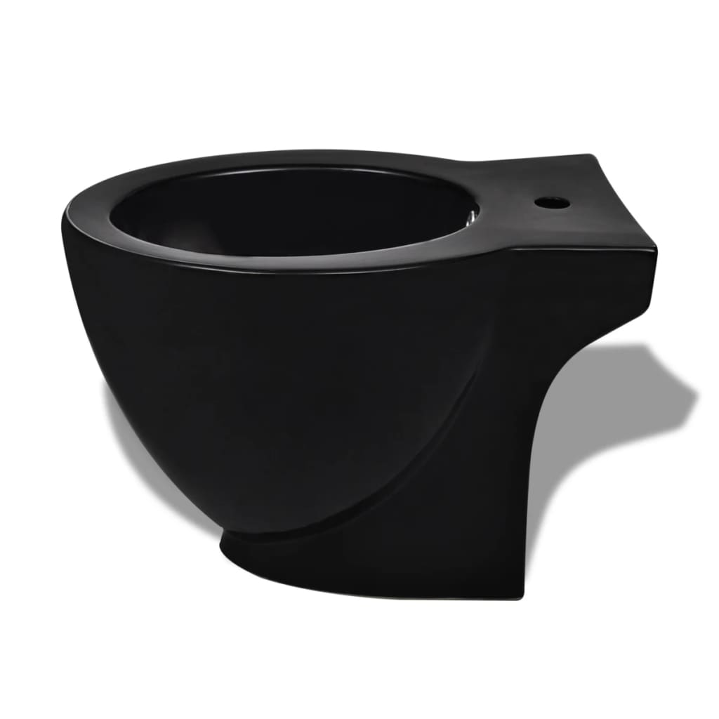 toilet- og bidetsæt sort keramik