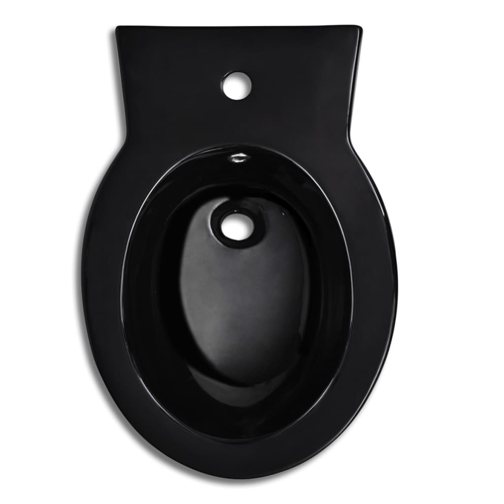 toilet- og bidetsæt sort keramik