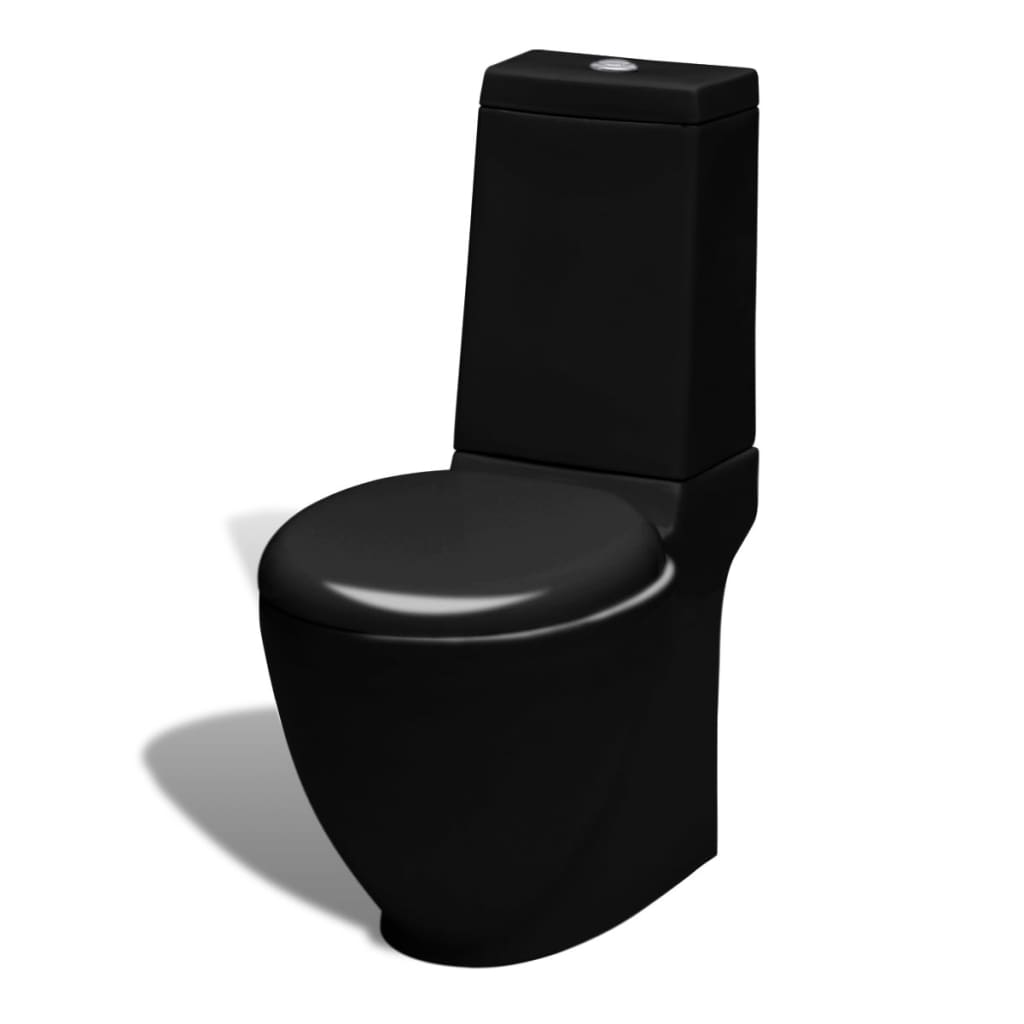 toilet- og bidetsæt sort keramik