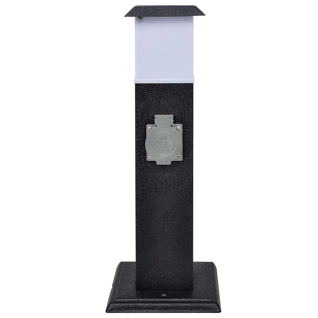 Sort kontaktsokkel med lampe til haven