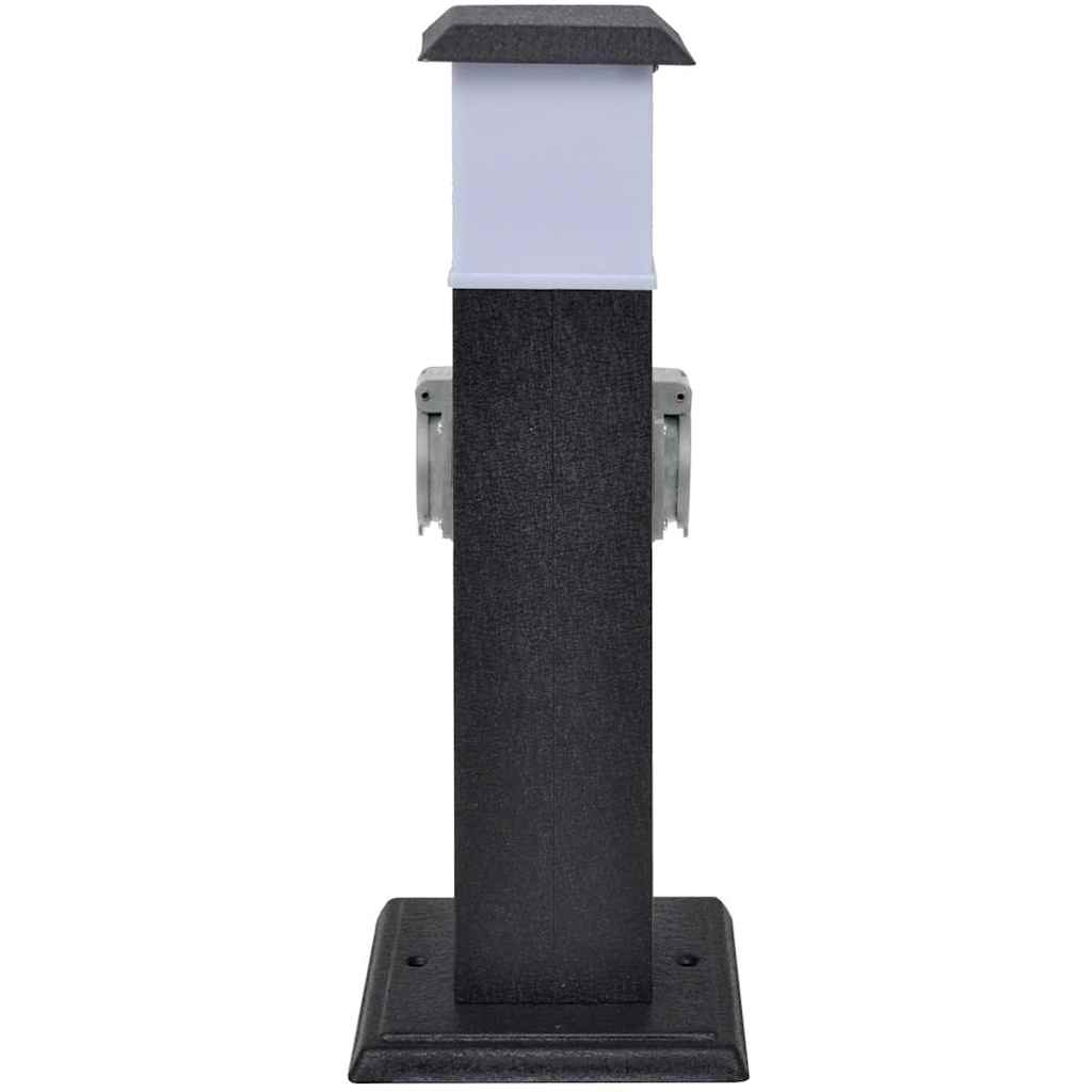 Sort kontaktsokkel med lampe til haven