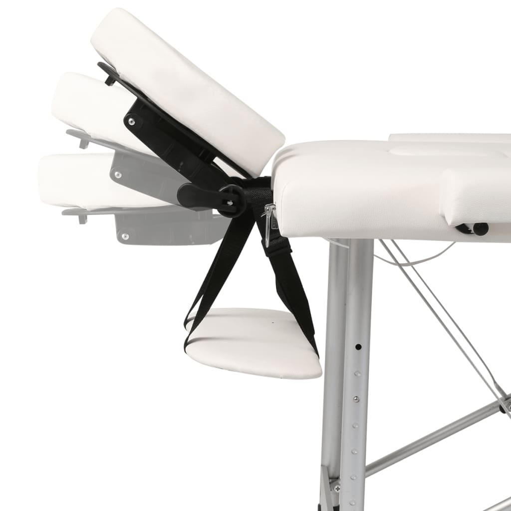 sammenfoldeligt massagebord med aluminiumsstel 2 zoner creme