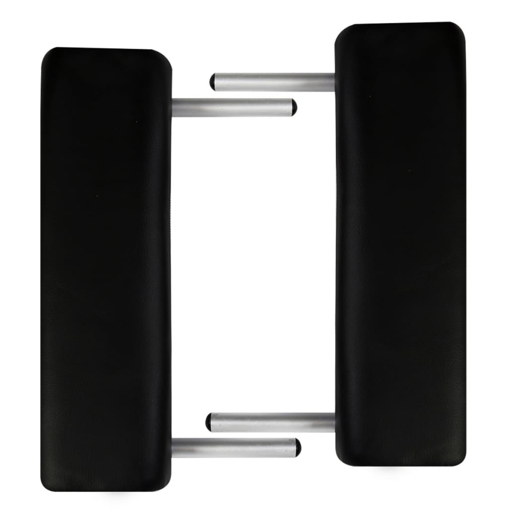 sammenfoldeligt massagebord med aluminiumsstel 2 zoner sort