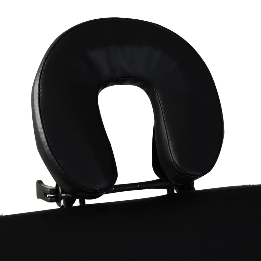 sammenfoldeligt massagebord med aluminiumsstel 2 zoner sort
