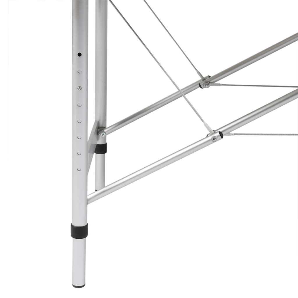 Cremefarvet sammenfoldeligt massagebord med aluminiumsstel,3 zoner