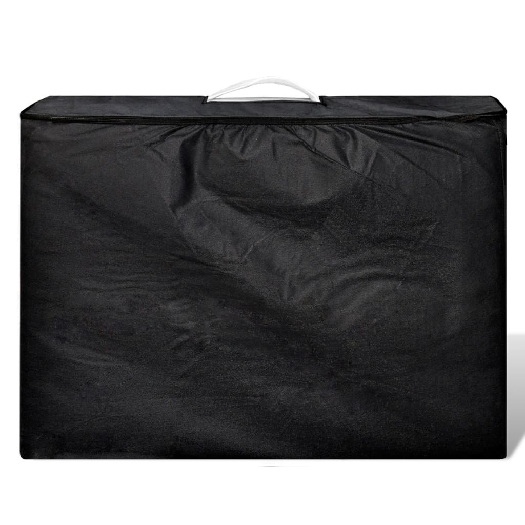 Cremefarvet sammenfoldeligt massagebord med aluminiumsstel,3 zoner
