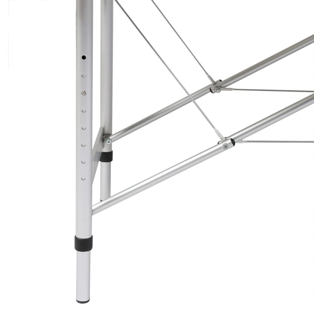 Sort sammenfoldeligt massagebord, 3 zoner med aluminiumsramme