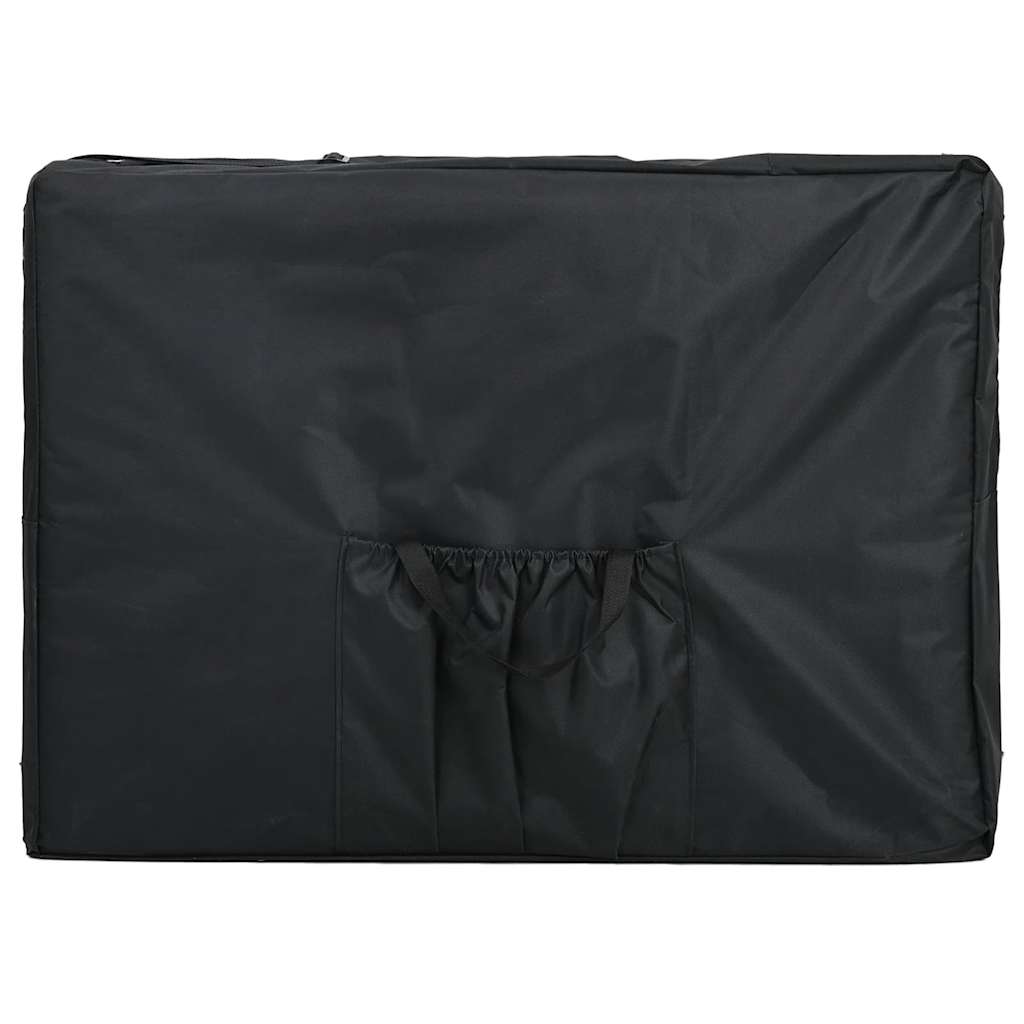 Cremefarvet sammenfoldeligt massagebord med aluminiumsstel,4 zoner