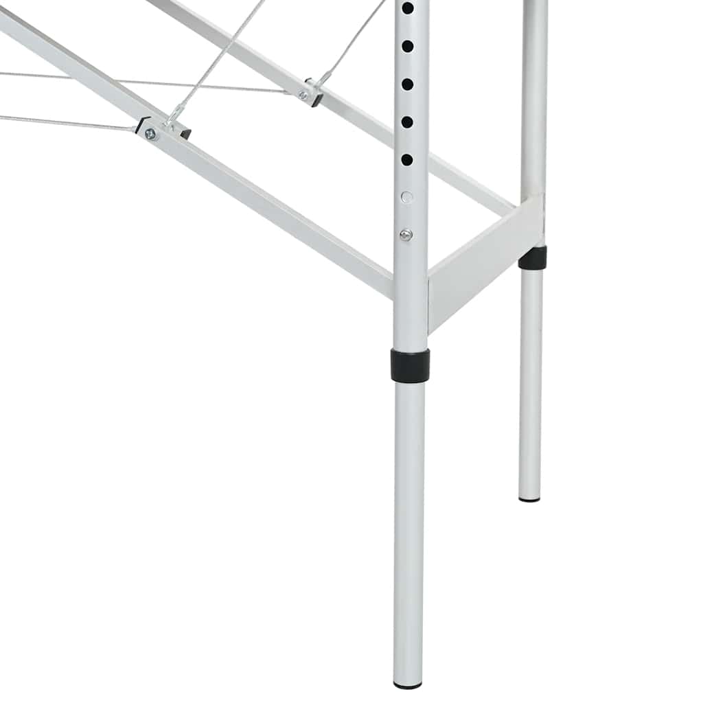 Cremefarvet sammenfoldeligt massagebord med aluminiumsstel,4 zoner