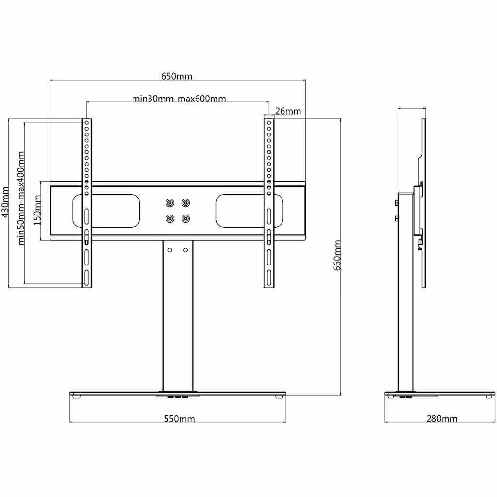 tv-stativ til 37-55" skærm maks. VESA 600x400 mm 40 kg