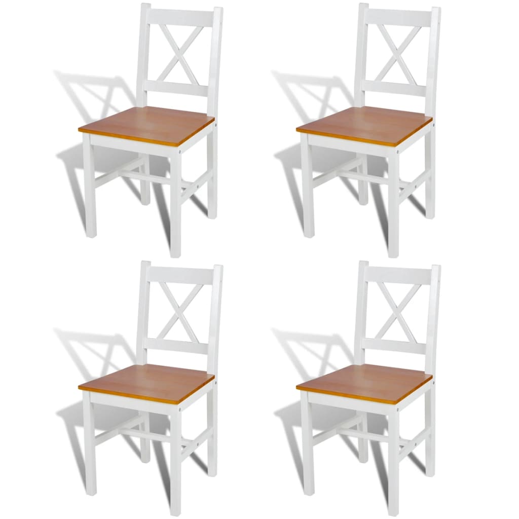 spisebordsstole 4 stk. fyrretræ hvid