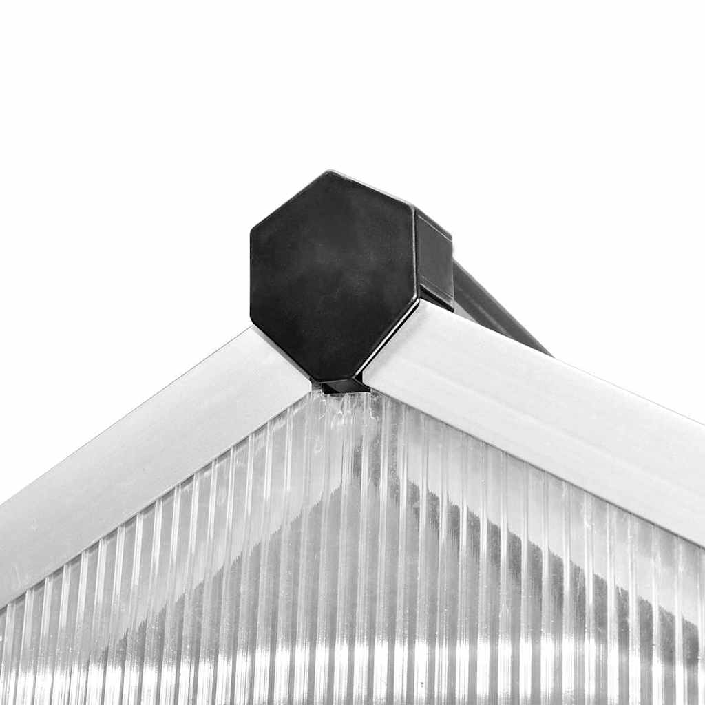 forstærket drivhus med bundramme 9,025 m² aluminium