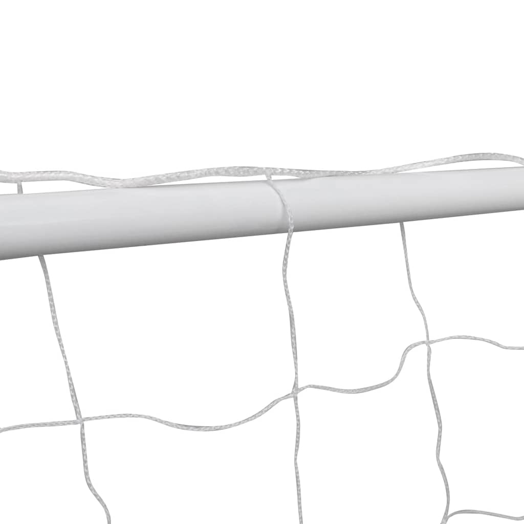 fodboldmål med net 182 x 61 x 122 cm stål hvid