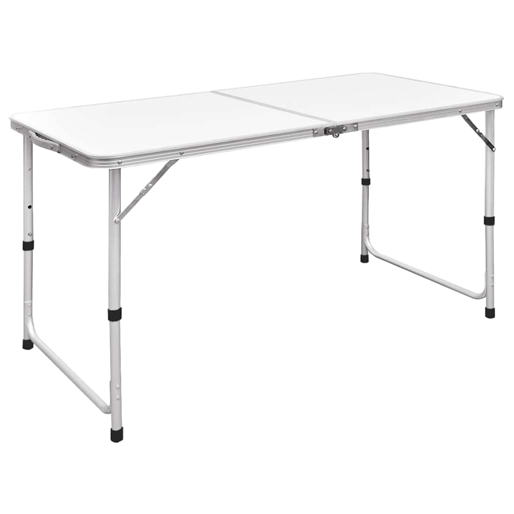 sammenklappeligt campingbord justérbart aluminium 120 x 60 cm