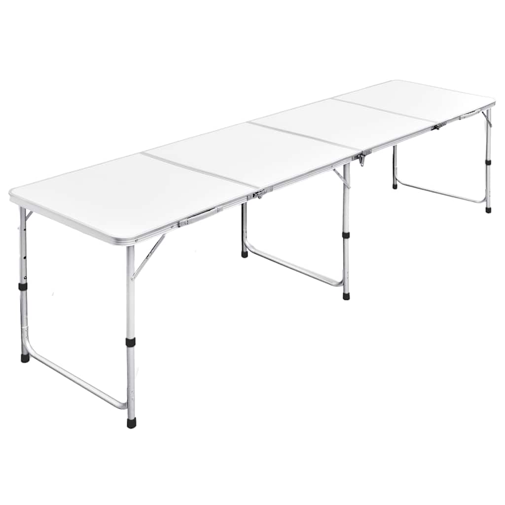 sammenklappeligt campingbord justérbart aluminium 240 x 60 cm