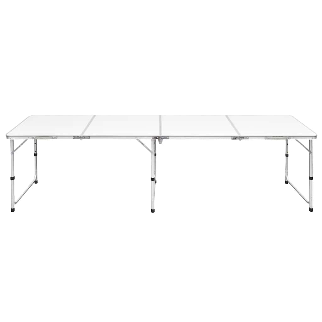sammenklappeligt campingbord justérbart aluminium 240 x 60 cm