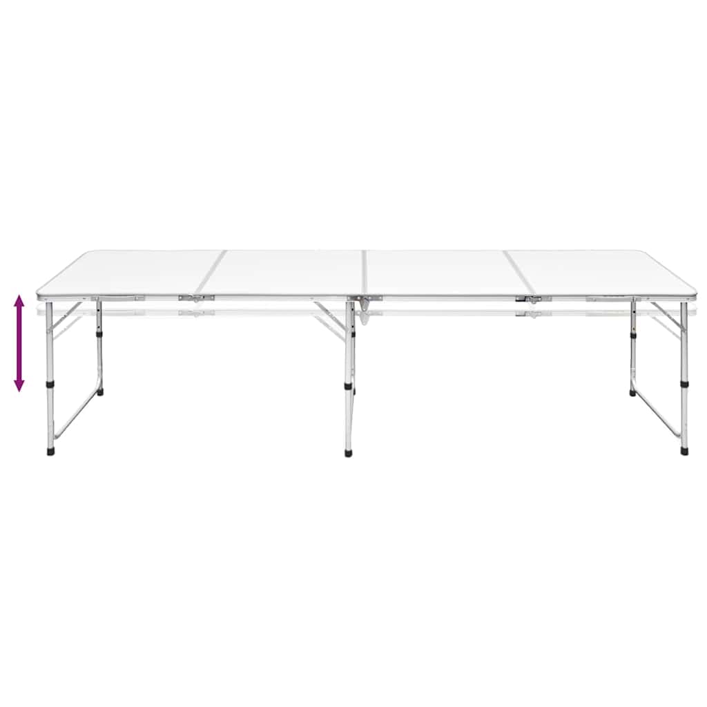 sammenklappeligt campingbord justérbart aluminium 240 x 60 cm