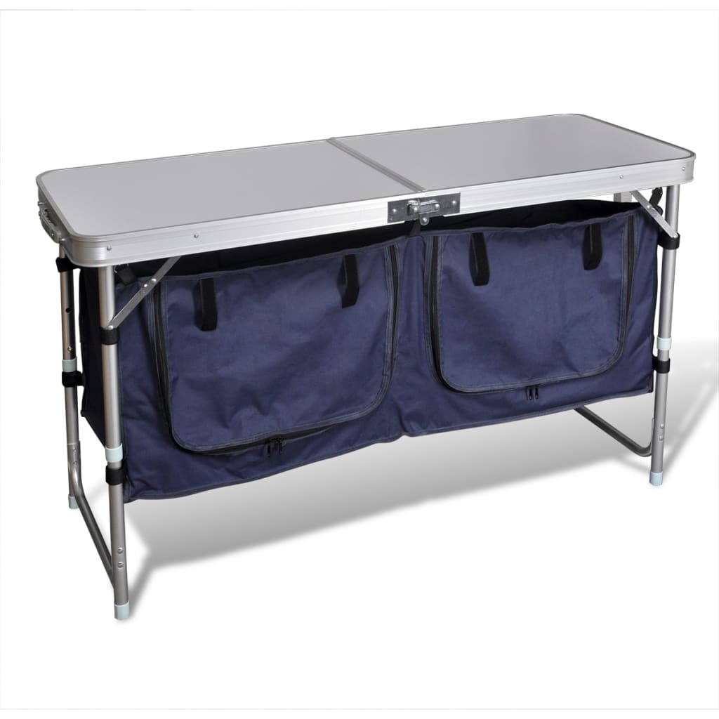 sammenklappeligt campingbord med aluminiumstel