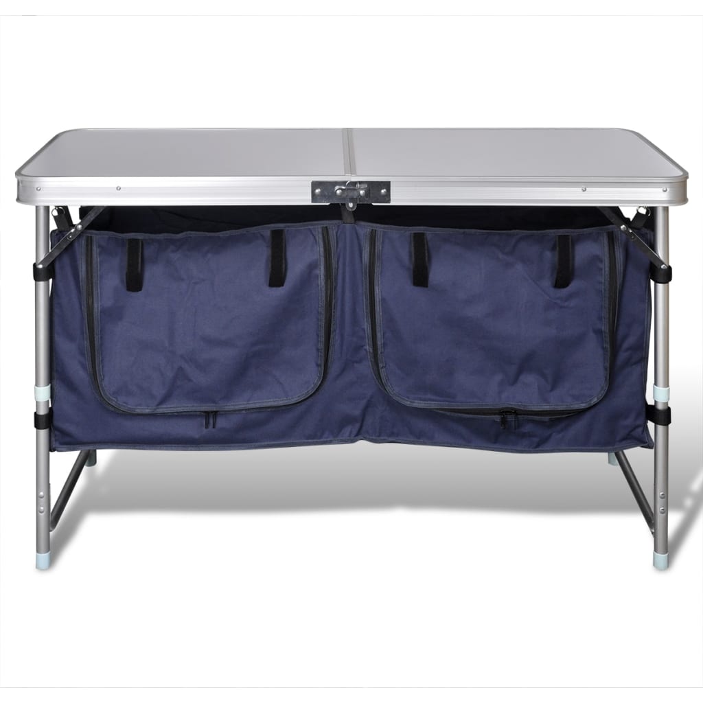 sammenklappeligt campingbord med aluminiumstel