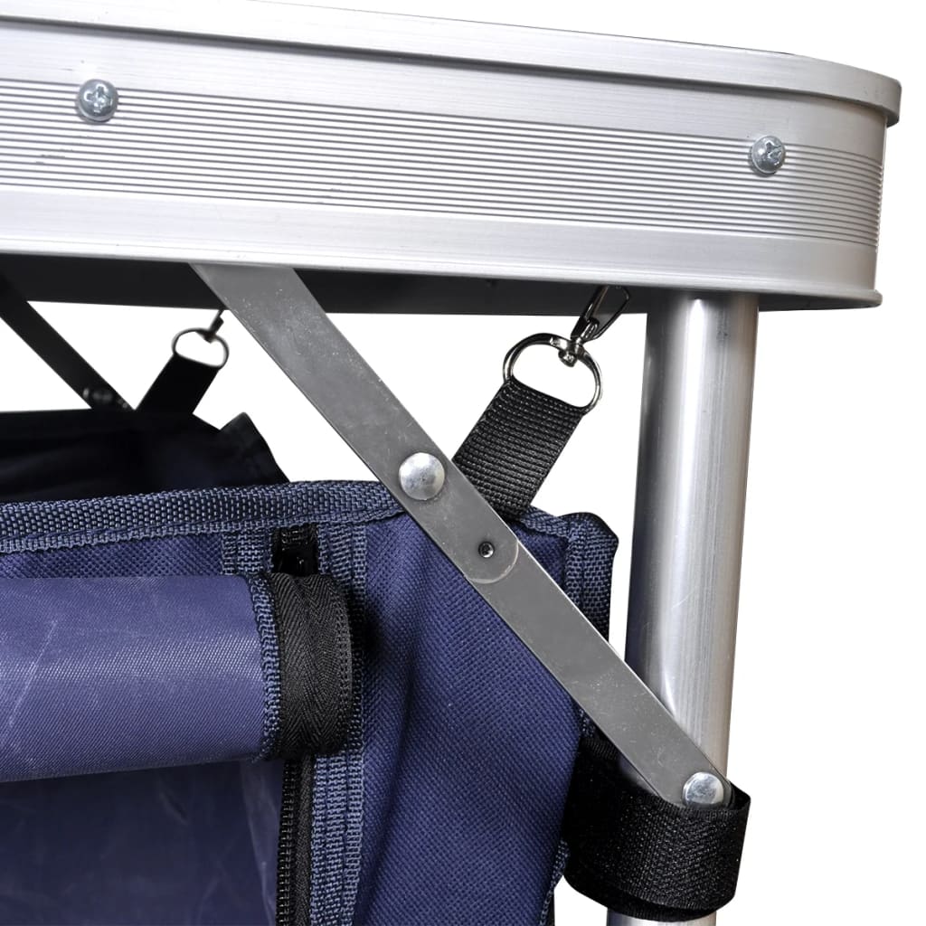 sammenklappeligt campingbord med aluminiumstel