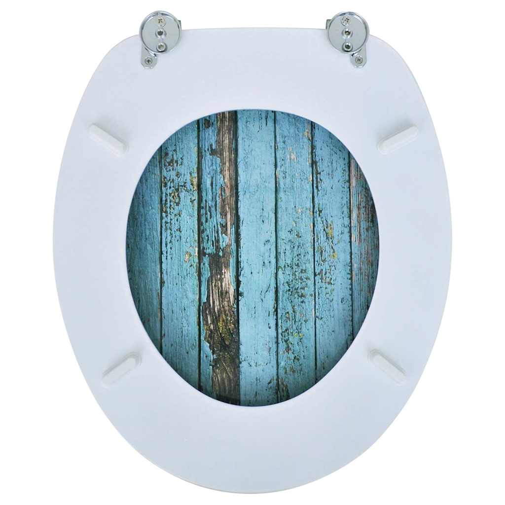 Toiletbræt med MDF Låg Gammelt Træ Design