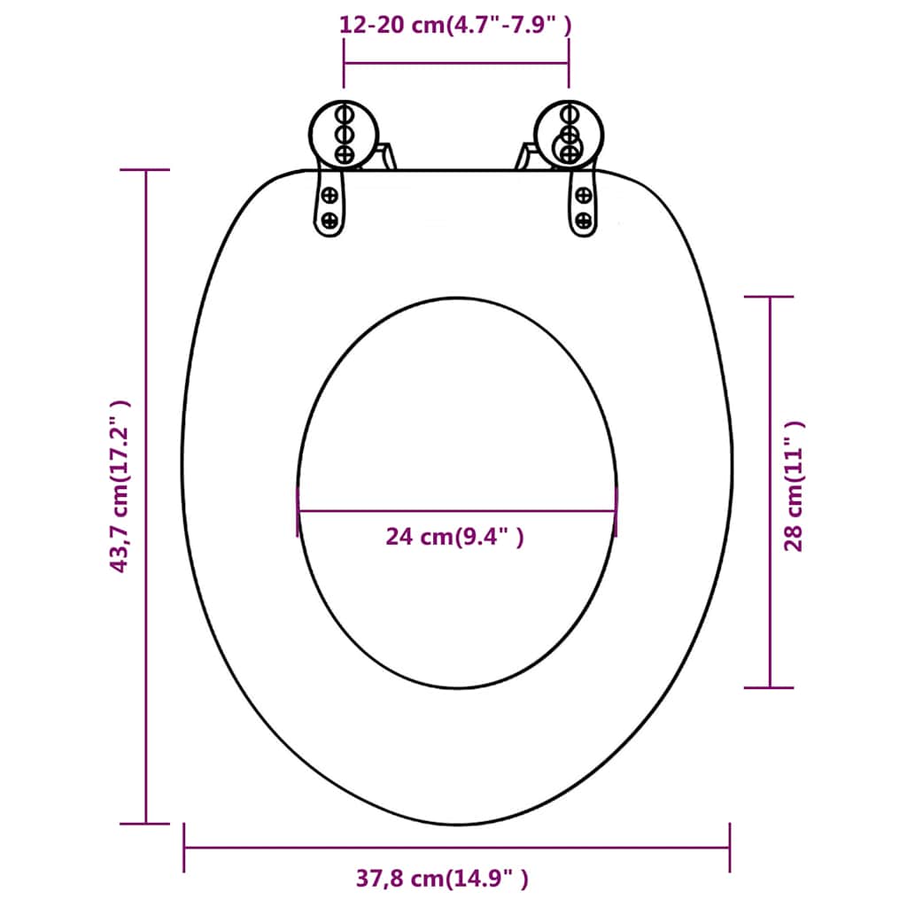 Toiletbræt med MDF Låg Gammelt Træ Design