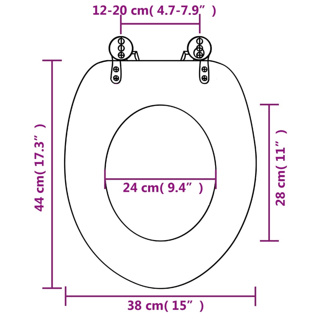 Toiletbræt med MDF Låg New York Design
