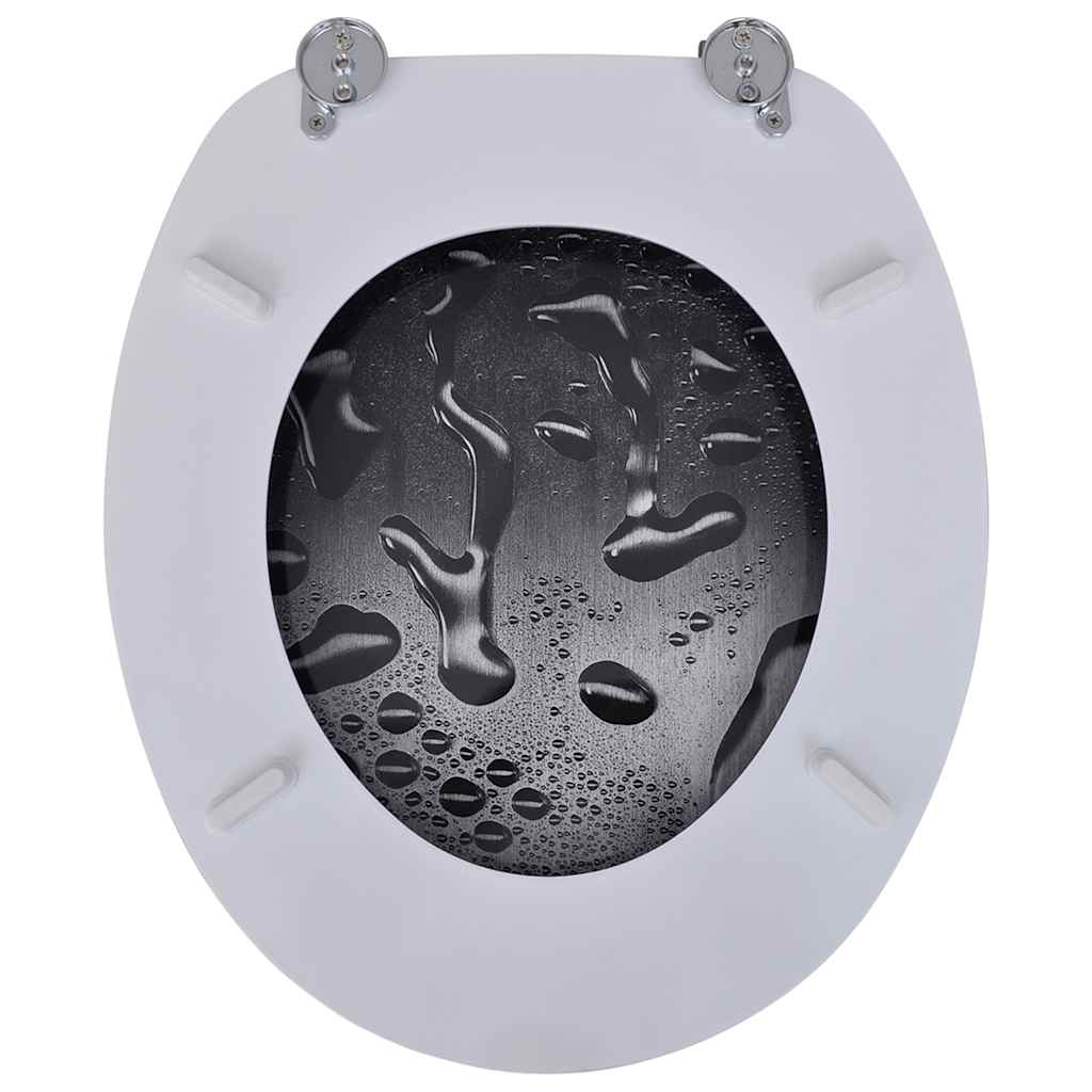 Toiletbræt med MDF Låg Vanddråbe Design